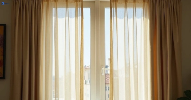 Dull dusty drapes in mount-annan-nsw before professional cleaning